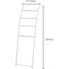 MyGift 4 Rung White Wall Leaning Blanket Ladder for Bedroom and Living Room, Bath Towel Storage Ladder, Freestanding Bathroom Drying Rack for Towels with Top and Bottom Non Slip Rubber Feet