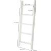 MyGift 4ft Tall Rustic Burnt Natural Wood Wall Leaning Blanket Ladder Shelf with 5 Rungs, Decorative Living Room Throw and Quilt Holder, Farmhouse Bedroom Decor(Vintage White)