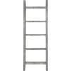 MyGift 4ft Tall Rustic Burnt Natural Wood Wall Leaning Blanket Ladder Shelf with 5 Rungs, Decorative Living Room Throw and Quilt Holder, Farmhouse Bedroom Decor(Graywashed)
