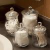 MyGift Small Decorative Glass Apothecary Candy Jars, Small Storage Canisters with Lids, Set of 4