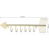 MyGift 12 Inch Wall Mounted Brass Tone Metal Arrow Shaped Jewelry Organizer, Hanging Accessories Storage Display Rack with 6 Hooks for Necklaces Bracelets Keys(Brass (Set of 2))