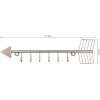 MyGift 12 Inch Wall Mounted Brass Tone Metal Arrow Shaped Jewelry Organizer, Hanging Accessories Storage Display Rack with 6 Hooks for Necklaces Bracelets Keys(Satin Rose Gold)
