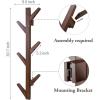 MyGift Brown Bamboo Decorative Coat Hooks, Entryway Rack Organizer with 6 Hooks