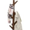 MyGift Brown Bamboo Decorative Coat Hooks, Entryway Rack Organizer with 6 Hooks