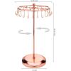 MyGift Freestanding Copper Tone Metal Rotating Jewelry Stand Organizer Display Tree with 24 Hooks for Bracelets, Necklaces, Hoop Earrings(Copper)