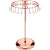 MyGift Freestanding Copper Tone Metal Rotating Jewelry Stand Organizer Display Tree with 24 Hooks for Bracelets, Necklaces, Hoop Earrings(Copper)