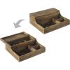 MyGift Rustic Burnt Wood Watch Display Case and Valet Storage Jewelry Box Organizer for Men and Women Accessories(Burnt Wood)