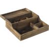 MyGift Rustic Burnt Wood Watch Display Case and Valet Storage Jewelry Box Organizer for Men and Women Accessories(Burnt Wood)