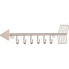 MyGift 12 Inch Wall Mounted Brass Tone Metal Arrow Shaped Jewelry Organizer, Hanging Accessories Storage Display Rack with 6 Hooks for Necklaces Bracelets Keys(Satin Rose Gold)