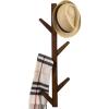 MyGift Brown Bamboo Decorative Coat Hooks, Entryway Rack Organizer with 6 Hooks