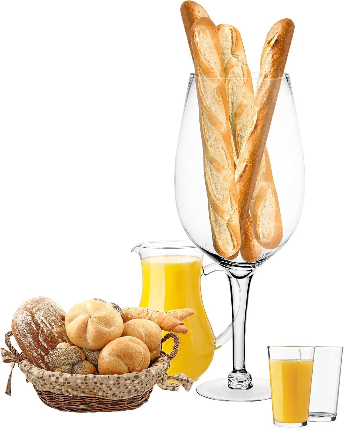 imageMyGift 20Inch Giant Clear Decorative Hand Blown Bordeaux Wine Glass Novelty Stemware Magnum ChillerBordeaux