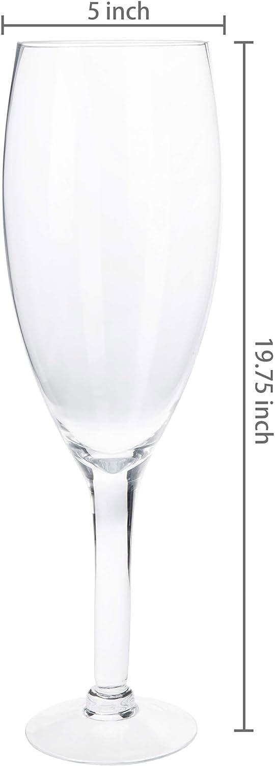 imageMyGift 20Inch Giant Clear Decorative Hand Blown Bordeaux Wine Glass Novelty Stemware Magnum ChillerChampagne