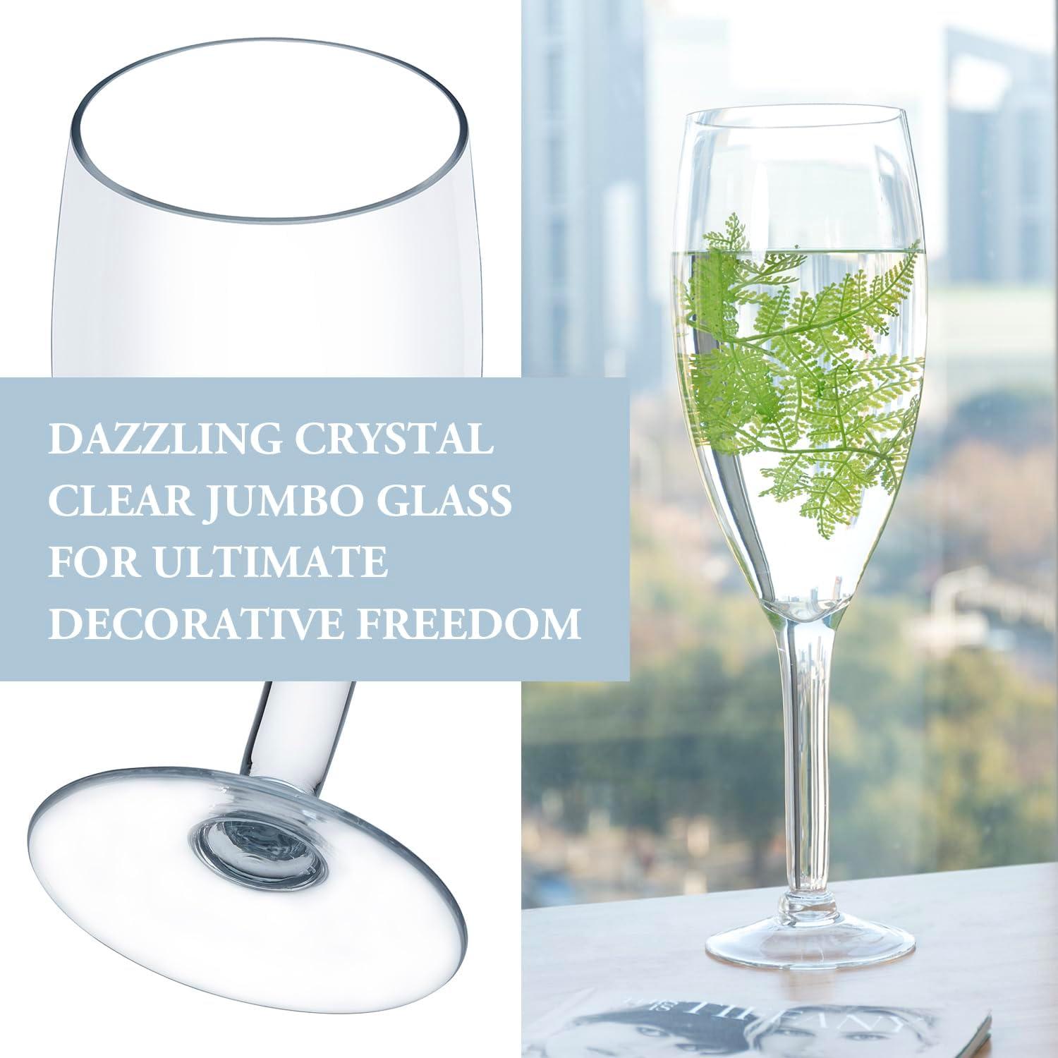 imageMyGift 20Inch Giant Clear Decorative Hand Blown Bordeaux Wine Glass Novelty Stemware Magnum ChillerChampagne