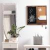 MyGift Whitewashed Wood Entryway Family Command Center Wall Organizer with Chalkboard, Cork Board, Mail and Key Holder(Drak Brown)