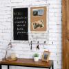 MyGift Whitewashed Wood Entryway Family Command Center Wall Organizer with Chalkboard, Cork Board, Mail and Key Holder(Whitewashed)