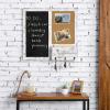 MyGift Whitewashed Wood Entryway Family Command Center Wall Organizer with Chalkboard, Cork Board, Mail and Key Holder(Whitewashed)