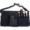 MyGift Professional Black Salon Apron, Makeup Artist Cosmetic Canvas Waist Apron, Multiple Pocket Brush Bag Organizer