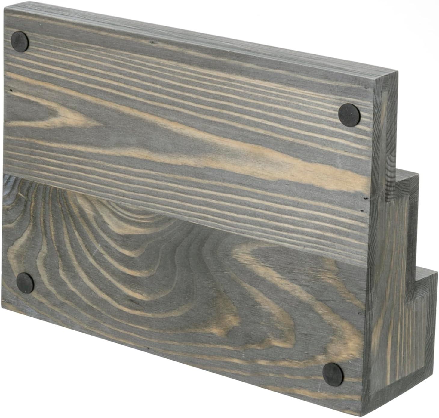 imageMyGift 21 Peg Vintage Weathered Gray Solid Wood Ring Holder Table Display 3 Tier Jewelry Storage Wooden Stand for Sports Championship Collectible Fan Rings