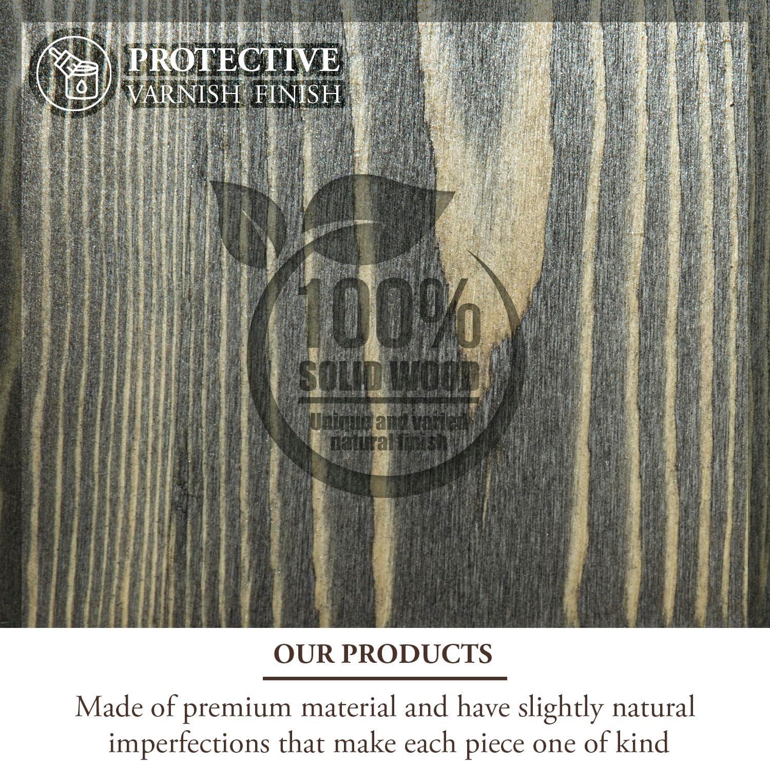 imageMyGift 21 Peg Vintage Weathered Gray Solid Wood Ring Holder Table Display 3 Tier Jewelry Storage Wooden Stand for Sports Championship Collectible Fan Rings