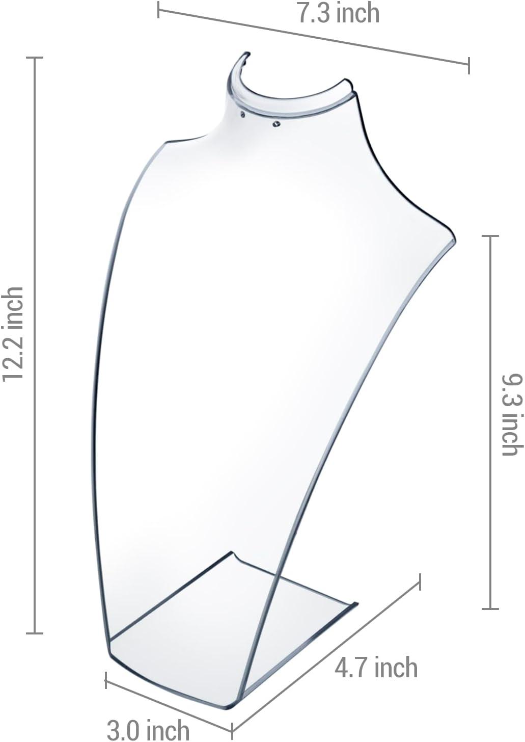 imageMyGift 8Inch Clear Acrylic Necklace ampamp Earring Jewelry 3D Bust Display Stand Set of 212 Inch