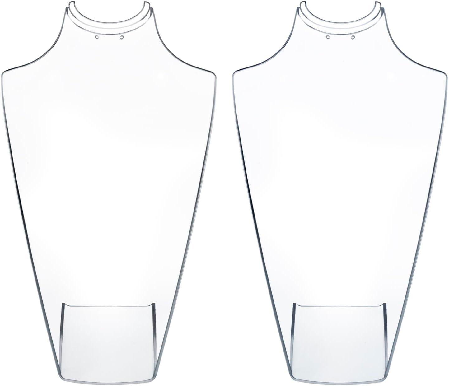 imageMyGift 8Inch Clear Acrylic Necklace ampamp Earring Jewelry 3D Bust Display Stand Set of 212 Inch
