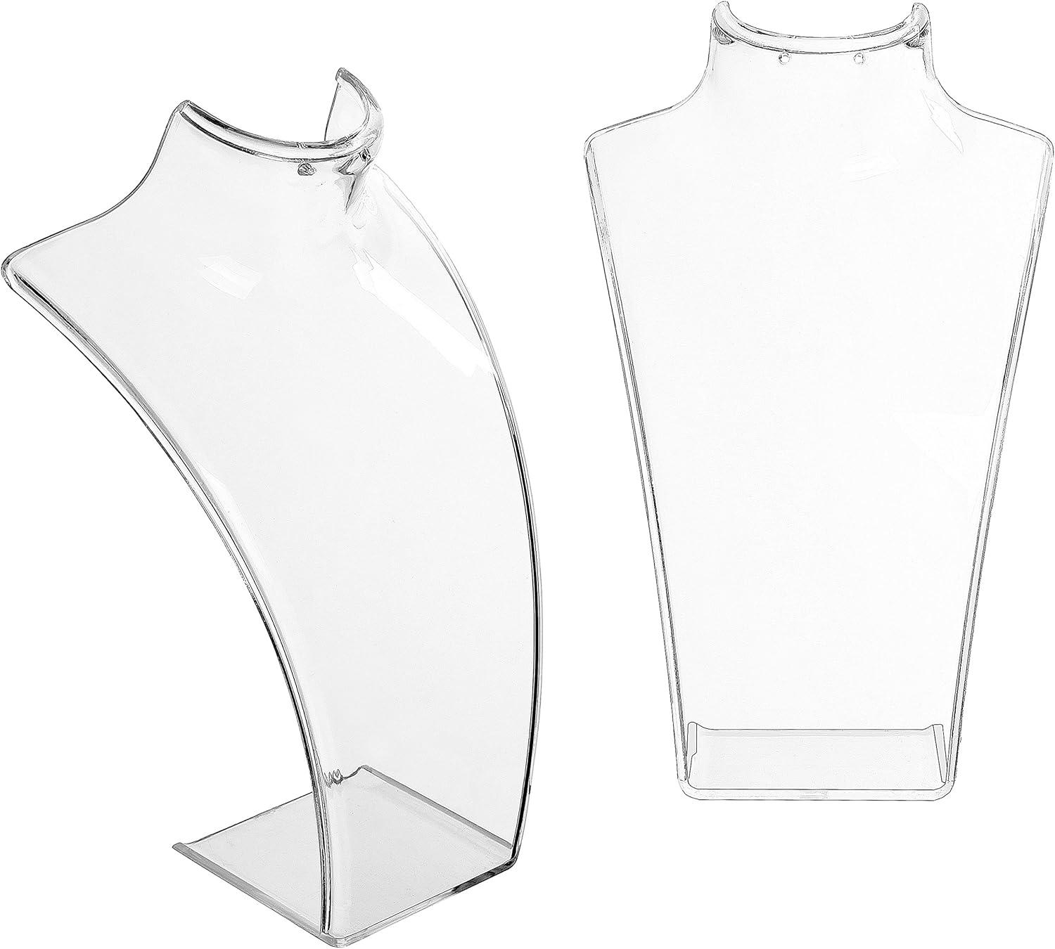 imageMyGift 8Inch Clear Acrylic Necklace ampamp Earring Jewelry 3D Bust Display Stand Set of 28 Inch