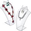 MyGift 8-Inch Clear Acrylic Necklace & Earring Jewelry 3D Bust Display Stand, Set of 2(12 Inch)