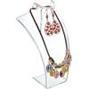MyGift 8-Inch Clear Acrylic Necklace & Earring Jewelry 3D Bust Display Stand, Set of 2(8 Inch)