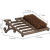 MyGift Heavy Duty Cast Iron Shoe Scraper Mat, Vintage Rustic Black Angled Boot Dirt Cleaner Brush (Heavy Duty Cast)(Brown)