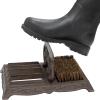 MyGift Heavy Duty Cast Iron Shoe Scraper Mat, Vintage Rustic Black Angled Boot Dirt Cleaner Brush (Heavy Duty Cast)(Heavy Duty Cast)