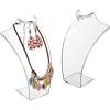 MyGift 8-Inch Clear Acrylic Necklace & Earring Jewelry 3D Bust Display Stand, Set of 2(8 Inch)