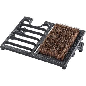 MyGift Heavy Duty Cast Iron Shoe Scraper Mat, Vintage Rustic Black Angled Boot Dirt Cleaner Brush (Heavy Duty Cast)(Black)