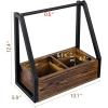 MyGift Industrial Matte Black Metal and Solid Wood Kitchen Paper Towel Holder with Condiment Bottle and Spice Jar Storage Tray