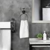 MyGift Hand Towel Holder Ring, Bath Towel Hanging Rack Wall Mounted, Industrial Bathroom Accessories, Farmhouse Decor, Faucet Pipe Metal Black(Black)