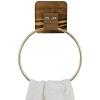MyGift Hand Towel Holder Ring, Bath Towel Hanging Rack Wall Mounted, Industrial Bathroom Accessories, Farmhouse Decor, Faucet Pipe Metal Black(Brown)