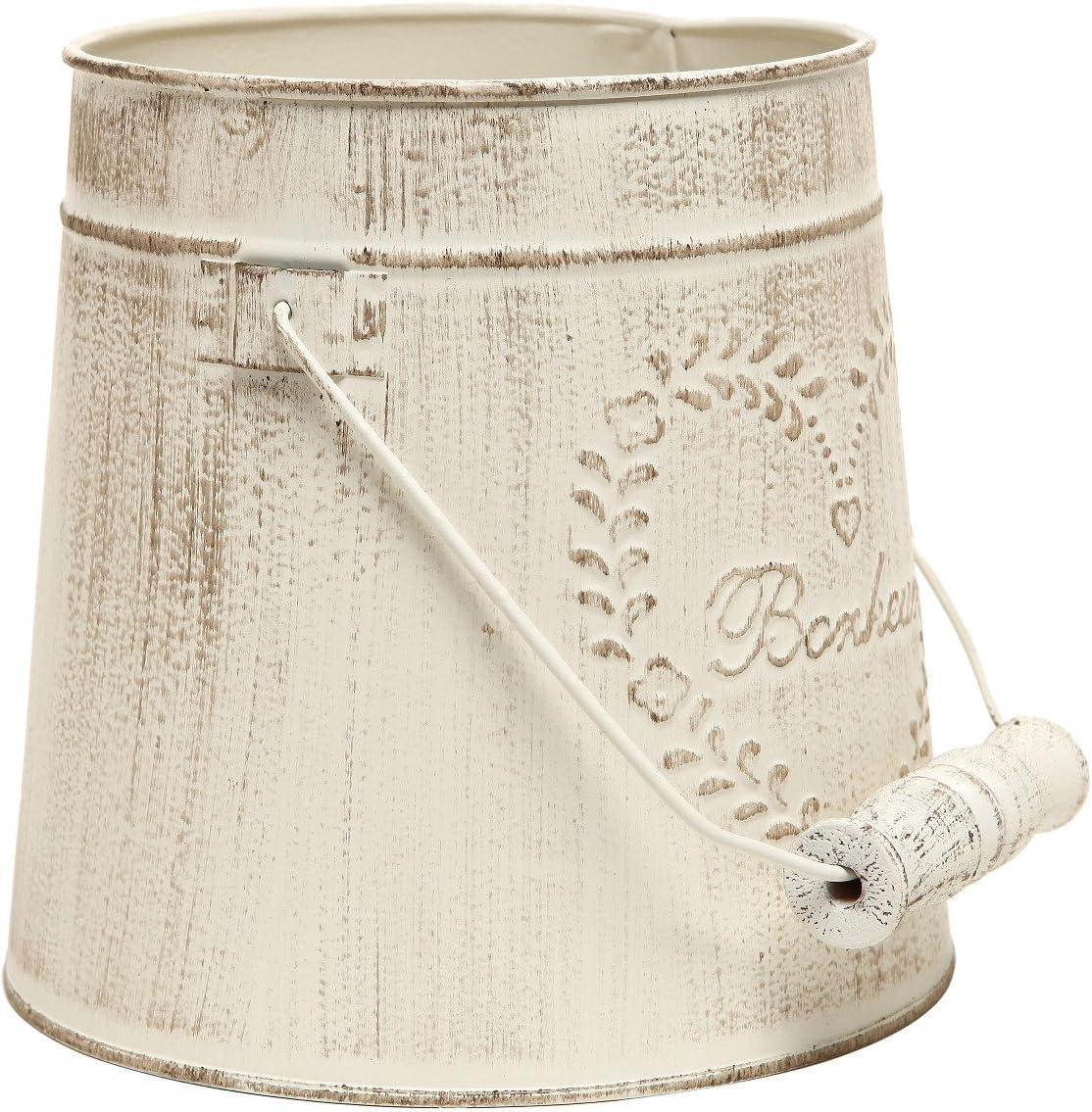 image:imageMyGift French Country Vintage Style Rustic Metal Garden Decor BucketCenterpiece VaseFlower Holder
