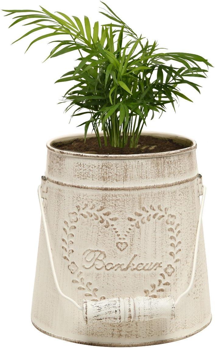 image:imageMyGift French Country Vintage Style Rustic Metal Garden Decor BucketCenterpiece VaseFlower Holder