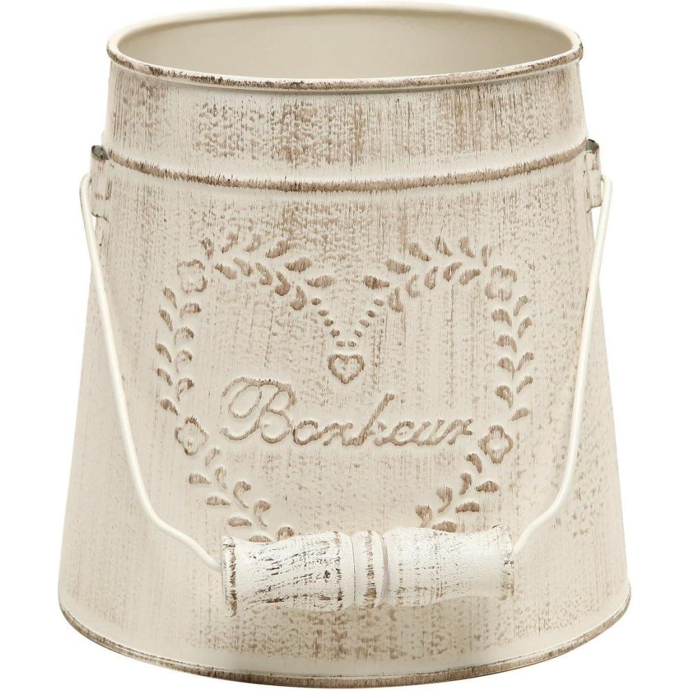 image:imageMyGift French Country Vintage Style Rustic Metal Garden Decor BucketCenterpiece VaseFlower Holder