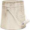 MyGift French Country Vintage Style Rustic Metal Garden Decor Bucket/Centerpiece Vase/Flower Holder