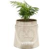 MyGift French Country Vintage Style Rustic Metal Garden Decor Bucket/Centerpiece Vase/Flower Holder
