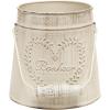 MyGift French Country Vintage Style Rustic Metal Garden Decor Bucket/Centerpiece Vase/Flower Holder