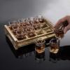MyGift Set of 6 Skull Shot Glasses – 2.8 oz Clear Glass Novelty Drinkware for Halloween Parties, Cocktail Bars & Home Decor – Spooky 3D Skull Design(Burnt Brown)