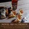 MyGift Set of 6 Skull Shot Glasses – 2.8 oz Clear Glass Novelty Drinkware for Halloween Parties, Cocktail Bars & Home Decor – Spooky 3D Skull Design(Clear)