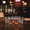 MyGift Set of 6 Skull Shot Glasses – 2.8 oz Clear Glass Novelty Drinkware for Halloween Parties, Cocktail Bars & Home Decor – Spooky 3D Skull Design(Clear)