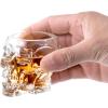 MyGift Set of 6 Skull Shot Glasses – 2.8 oz Clear Glass Novelty Drinkware for Halloween Parties, Cocktail Bars & Home Decor – Spooky 3D Skull Design(Clear)