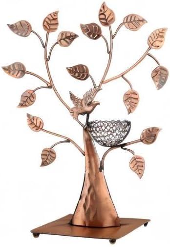 image:imageMyGift Silver Metal Jewelry Tree with Bird Nest Holds up to 48 pair EarringsBronze