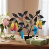 MyGift Silver Metal Jewelry Tree with Bird Nest – Holds up to 48 pair Earrings(Black Metal)