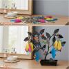 MyGift Silver Metal Jewelry Tree with Bird Nest – Holds up to 48 pair Earrings(Black Metal)