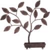 MyGift Silver Metal Jewelry Tree with Bird Nest – Holds up to 48 pair Earrings(Bronze Metal)