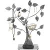 MyGift Silver Metal Jewelry Tree with Bird Nest – Holds up to 48 pair Earrings(Silver)